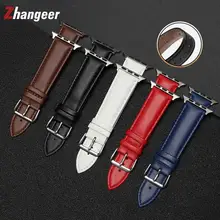 

Soft Genuine Leather Band Strap For Apple Watch 4 3 2 Leather WatchBand for Iwatch 7 6 SE 5 Women Bracelet 38 40 41 42 44 45mm