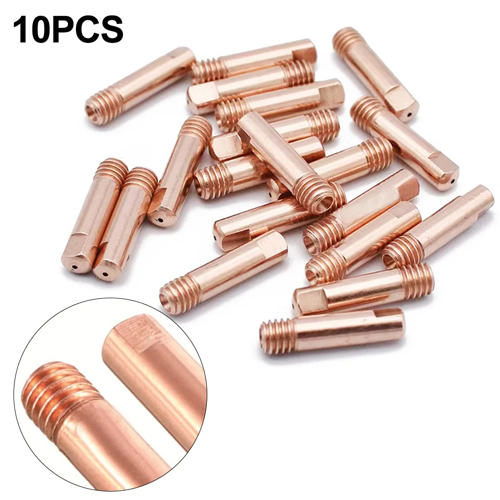 10pcs MB15 15AK Contact Tip Welding Nozzles 0.6/0.8/0.9/1.0/1.2mm M6 Welding Torch Power Nozzle Welding Soldering Tool