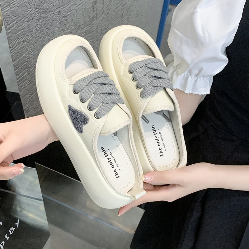 2022 New Fashion Women's Canvas Slippers Platform Shoes Casual Classic Solid Color Women's Casual Shoes Low-top Flat Sneakers