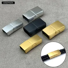 

Stainless Steel Magnetic Clasps Hole 8x5mm 12x6mm For DIY Leather Cord Connector Buckle Bracelets Rope Jewelry Findings