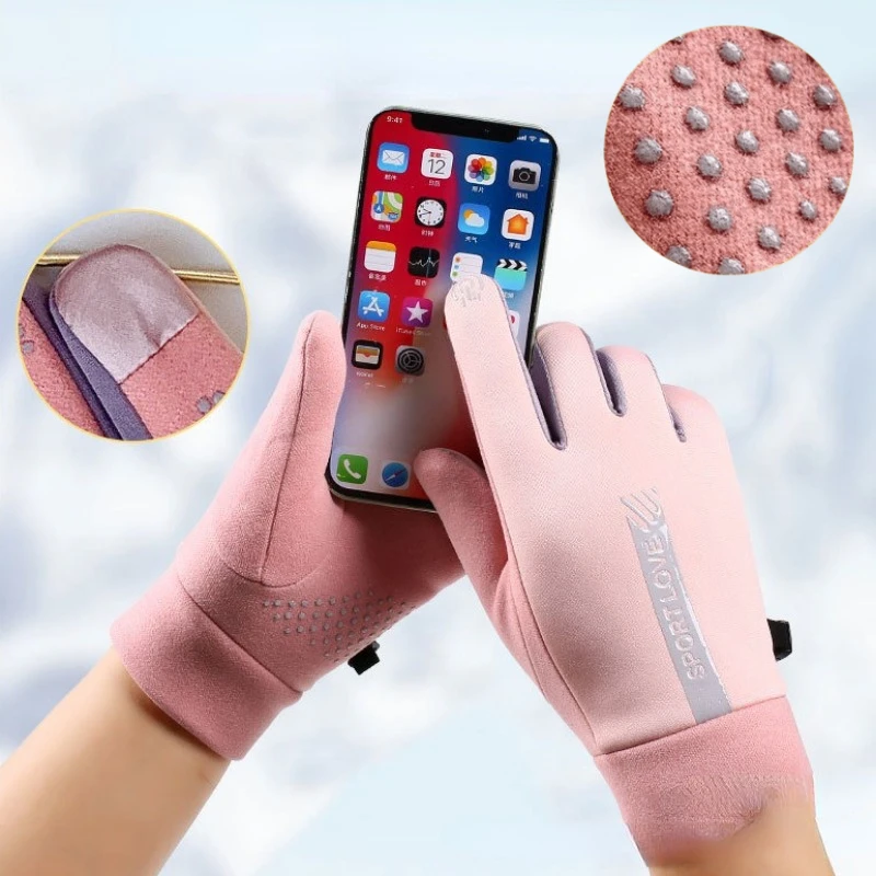 Winter Gloves Women Cycling Bike Thermal Fleece Cold Resistance Wind Waterproof Bicycle Warm Outdoor Running Skiing Mittens