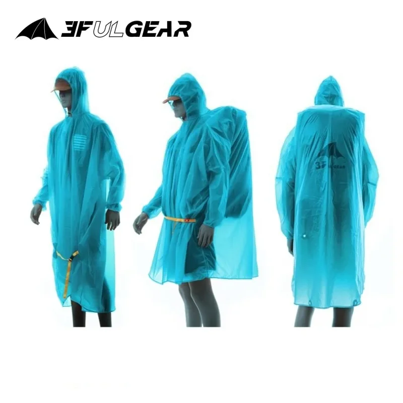 Camping Backpack [HODR] 3F UL GEAR Outdoor Raincoat with Sleeves Camping Backpack Poncho 15D Ultralight Rainproof for Hiking Travel Cycling