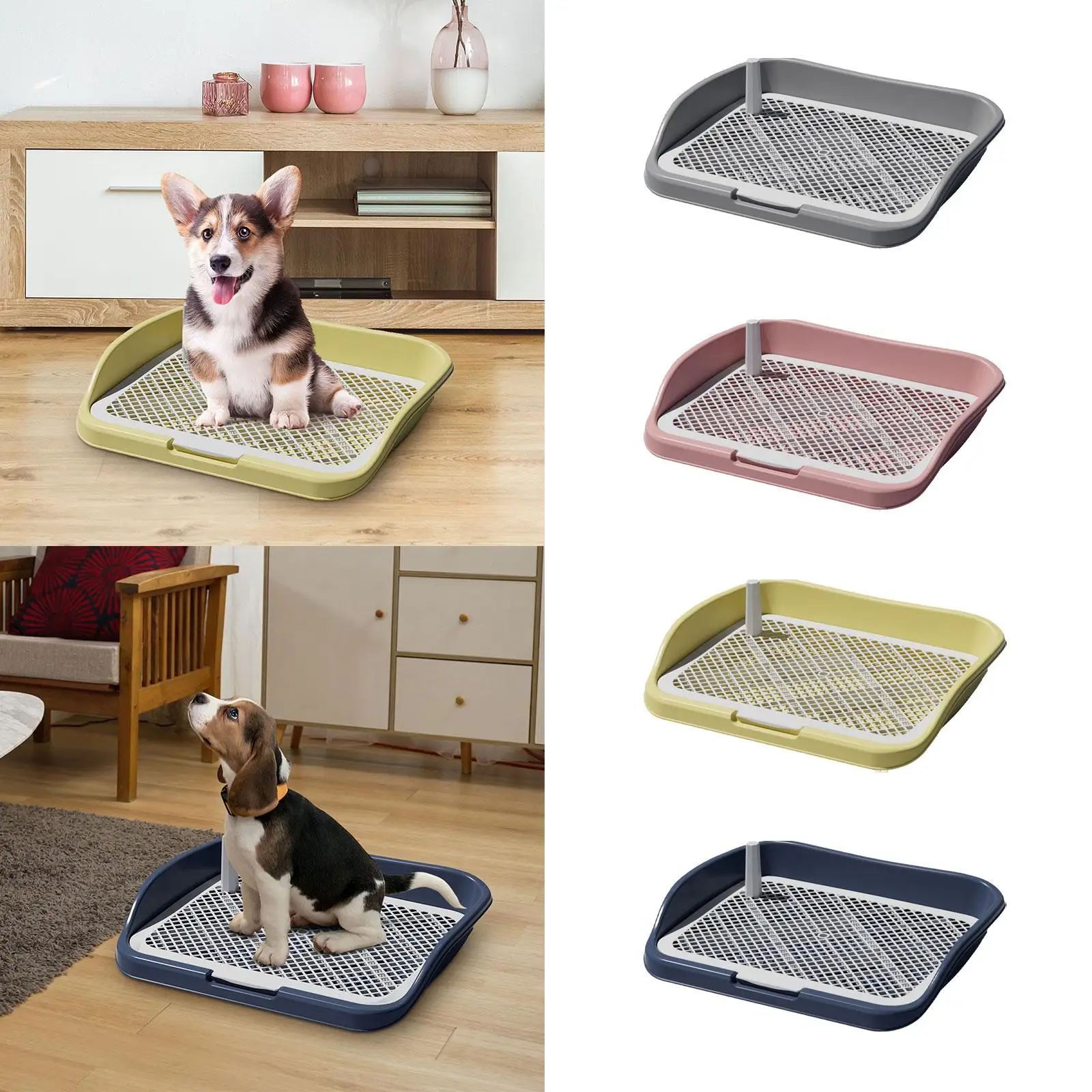 Pee Pad Holder Dog Toilet Open Top Entry Dog Litter Pan Reusable Dog Potty Tray Training Pad for Garden Household Porch Bunny