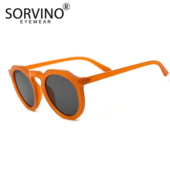 SORVINO Retro Round Cat Eye Sunglasses Women Luxury Brand 90s Designer Orange Pink Mirror Circle Cateye Sun Glasses Shades SP326 2