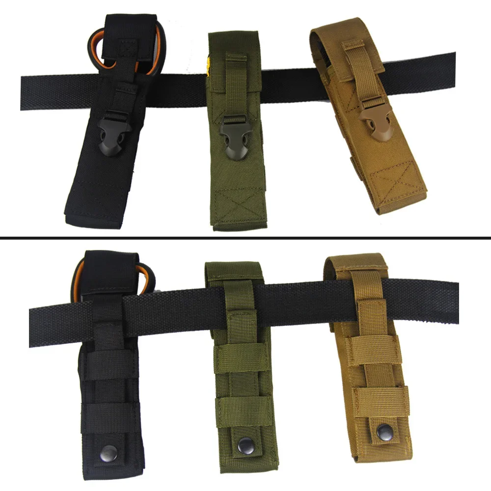 Molle Flashlight Pouch Torch Holder Case EDC Tool Waist Bag Outdoor Sport Camping Hiking Hunting Accessories Light Knife Holster Flashlight Pouch Molle Pouch