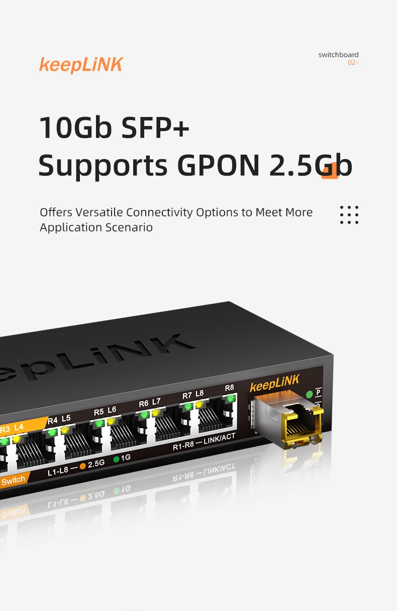 KeepLiNK 8-Port 2.5GbE Managed Ethernet Switch with 1*10Gb