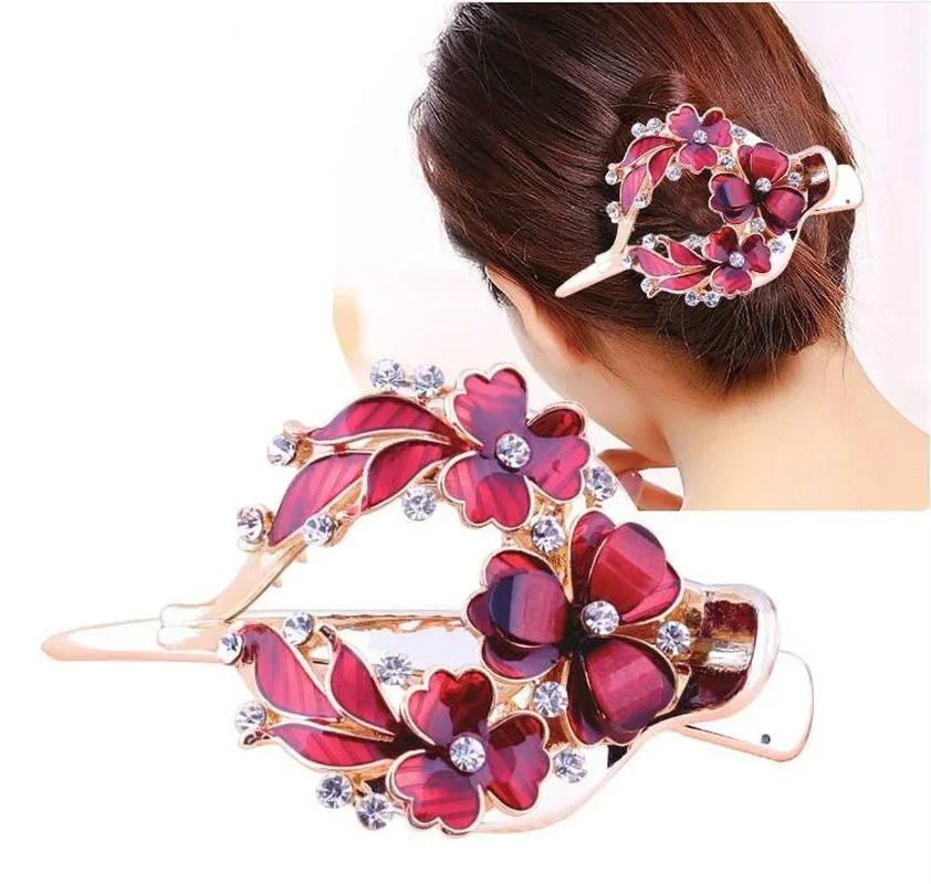 Women Tied Hair Clamping Headwear Korean Version New Fashion Large Women's Peach Heart Clamping Hairpin Hair Accessories