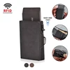 Genuine Leather Rfid Card Holder Men Wallets Anti Theft Slim Thin Coin Pocket Smart Wallets Pop Up Male Purse Money Bags Purse 1