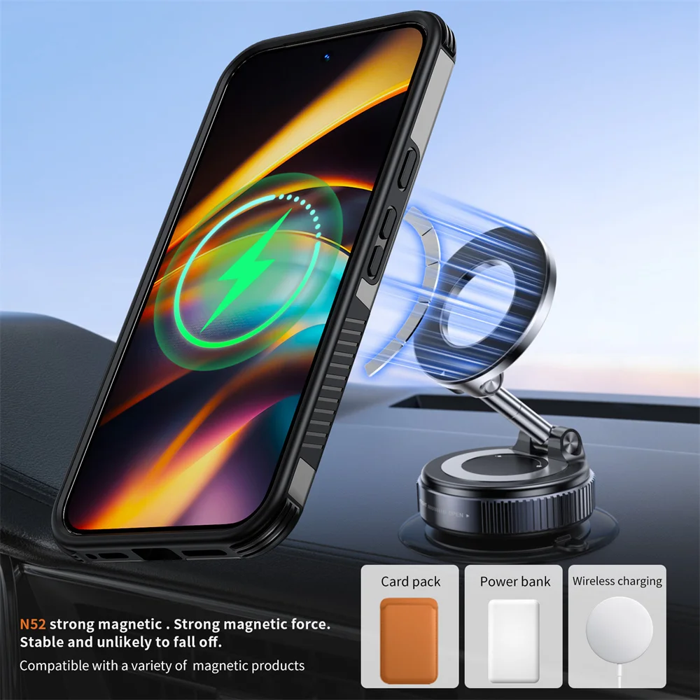 Luxury Armor Magnetic Rotating Stand Phone Case - Non-Slip Shockproof Cover