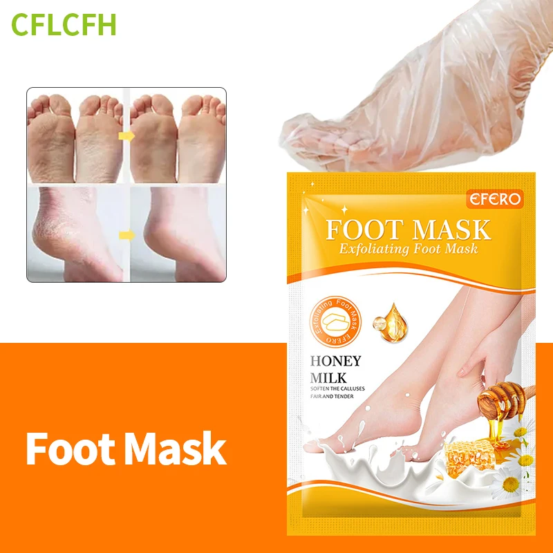 

Exfoliating Foot Mask Heel Peeling Dead Skin Remover Anti Drying Cracking Honey Milk Feet Moisturizing Mask Spa Pedicure Socks