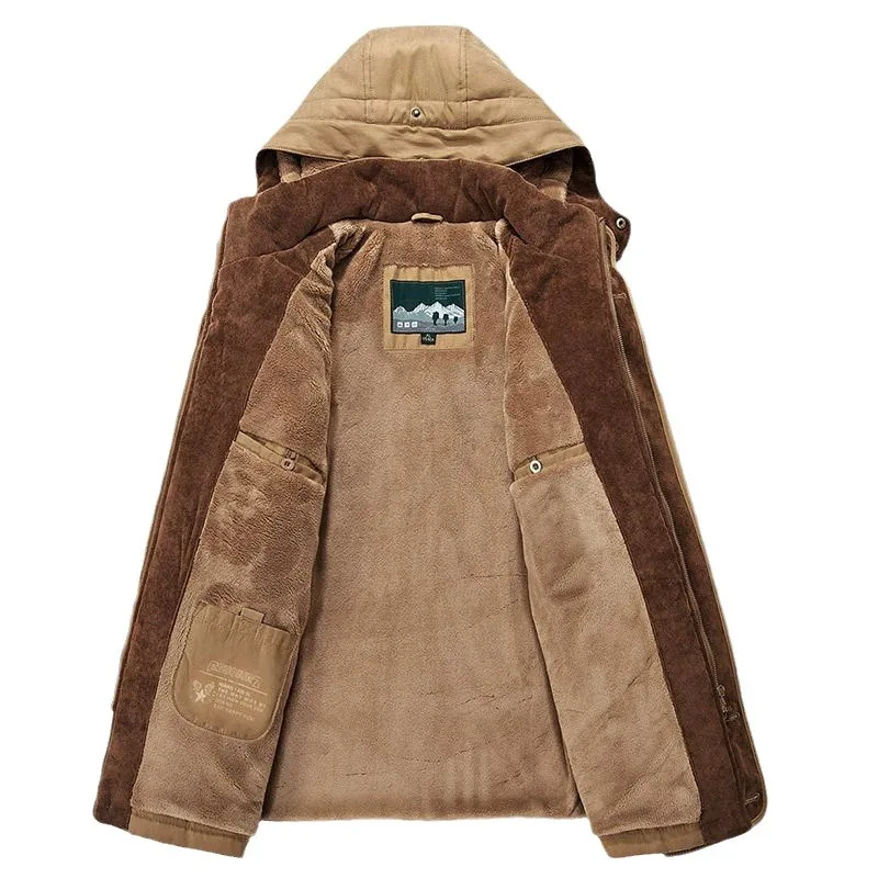 Premium Men's Hooded Multi-Pocket Warm Parka Jacket