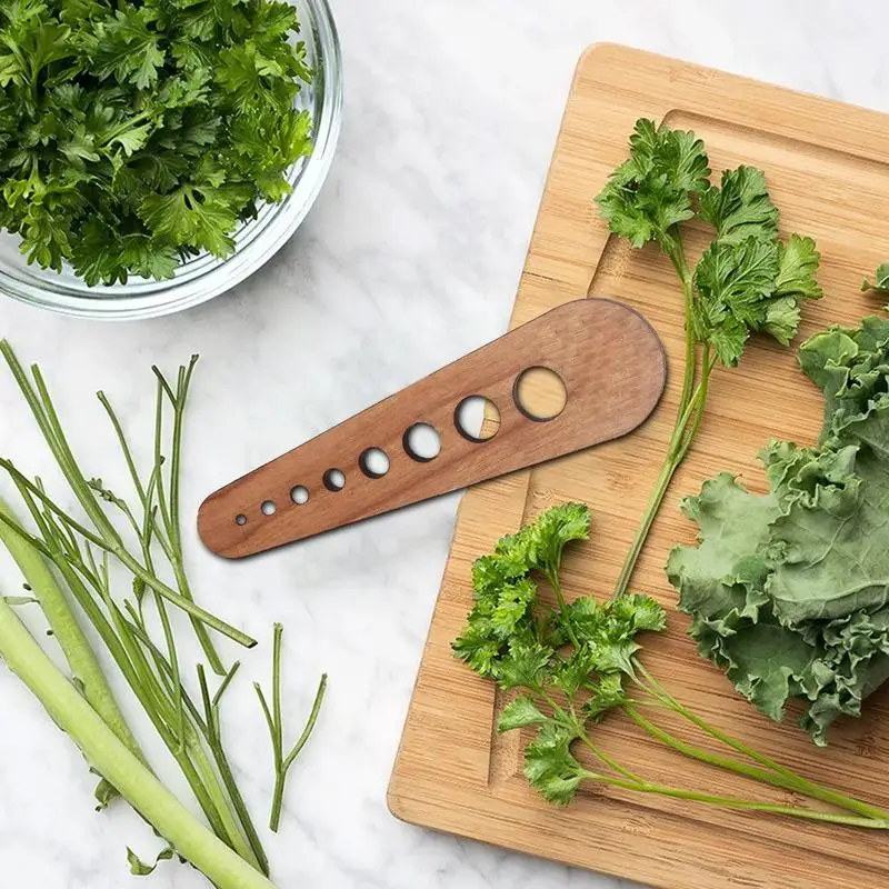 เครื่องปอกสมุนไพร8หลุมเครื่องมือปอกใบไม้ในครัวทำจากไม้เครื่องปอกผักคะน้าและผักโรสแมรี่ 1