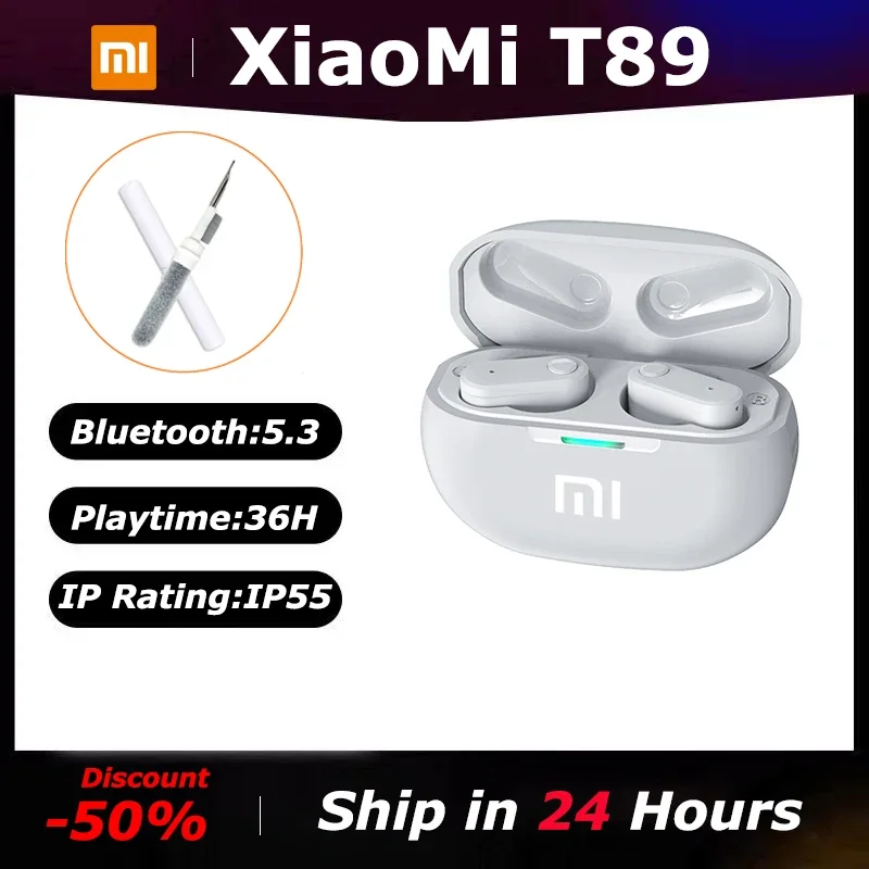 

Xiaomi MIJIA T89 Wireless Bluetooth Earphones Mini In-Ear Sport Headphones Earbuds Waterproof Touch Control Hifi Stereo With Mic