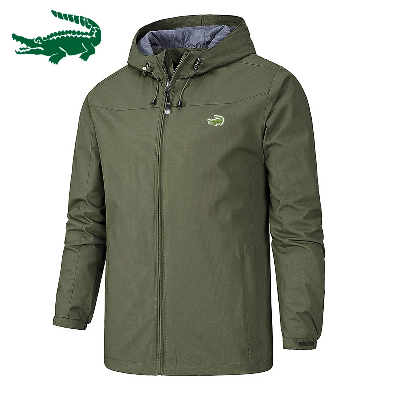 Fashion Hooded Windbreaker Jacket Men Solid Color New In Outerwears Spring Autumn Outdoor Coats Jackets For Men Plus Size 5XL