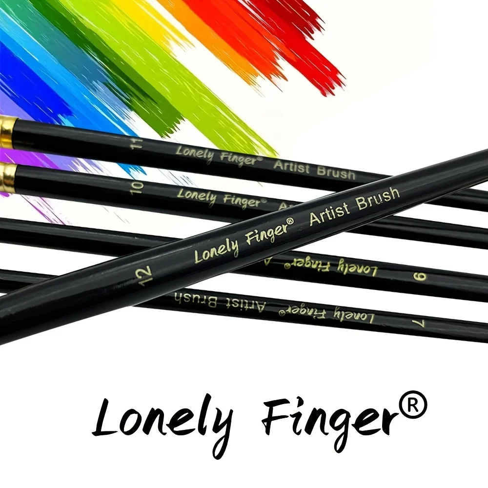 12pcs Filbert Paint Brushes Set, Artist Brush with Synthetic Nylon Tips for Acrylic Oil Watercolor Gouache Artist Professional 5
