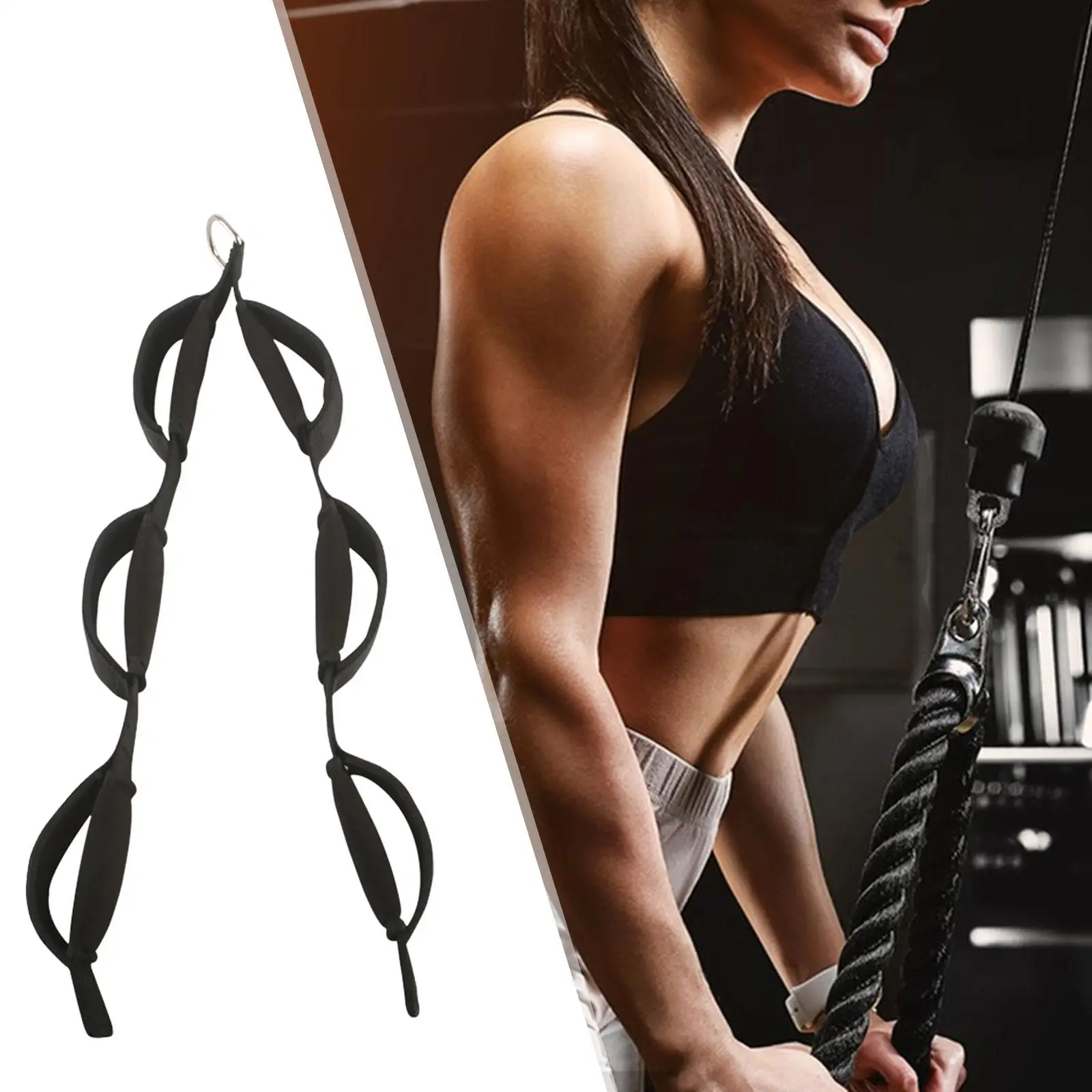 Tricep Rope Strap Back Tricep Rope Sports Cable Crossover Accessories Pull Down Biceps Rope Extension Strap for Home Gym Adult