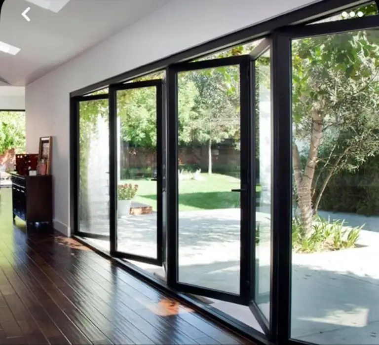 DN Retractable Door Soundproof Folding Door Glass Bi-Fold Aluminum Panoramic Folding Patio Accordion Doors for House