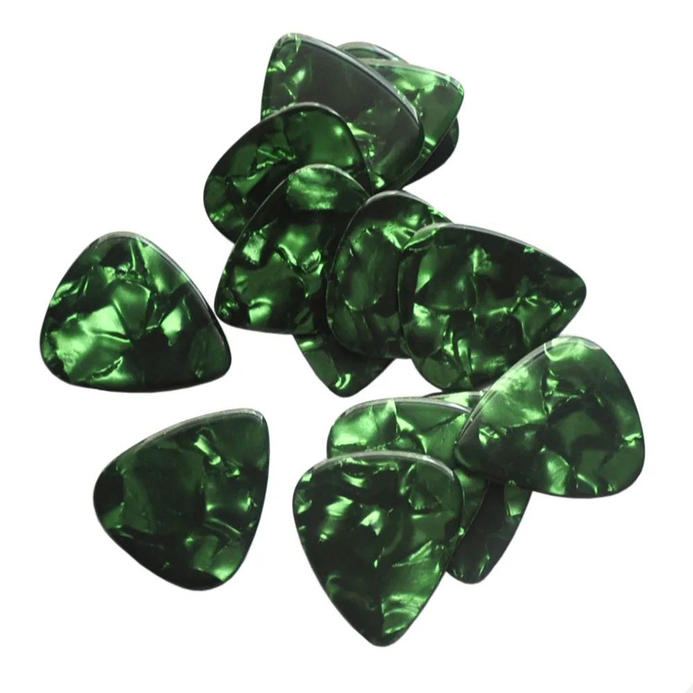 Lots of 100pcs Green Pearl Ultra Heavy 1.5mm Celluloid Guitar Picks Standard Plectra