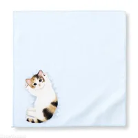 Japanese Style Portable Sweat Catty Pocket Handkerchief Square Towel Small Milk Cat Handkerchief Small Hand Towel Cat Pattern 4