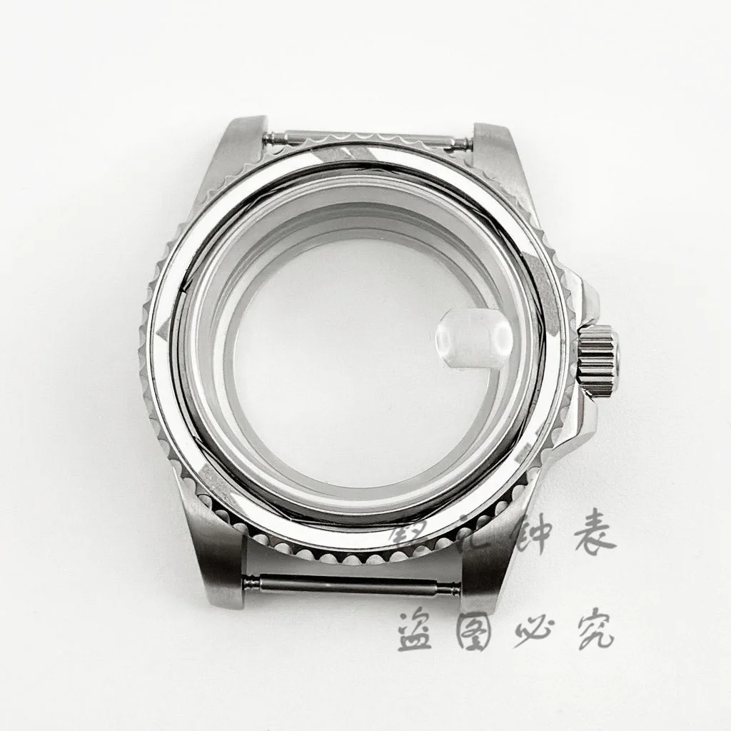 High-Quality 40MM GMT Watch Case with Aluminum Bezel, Stainless Steel Finish