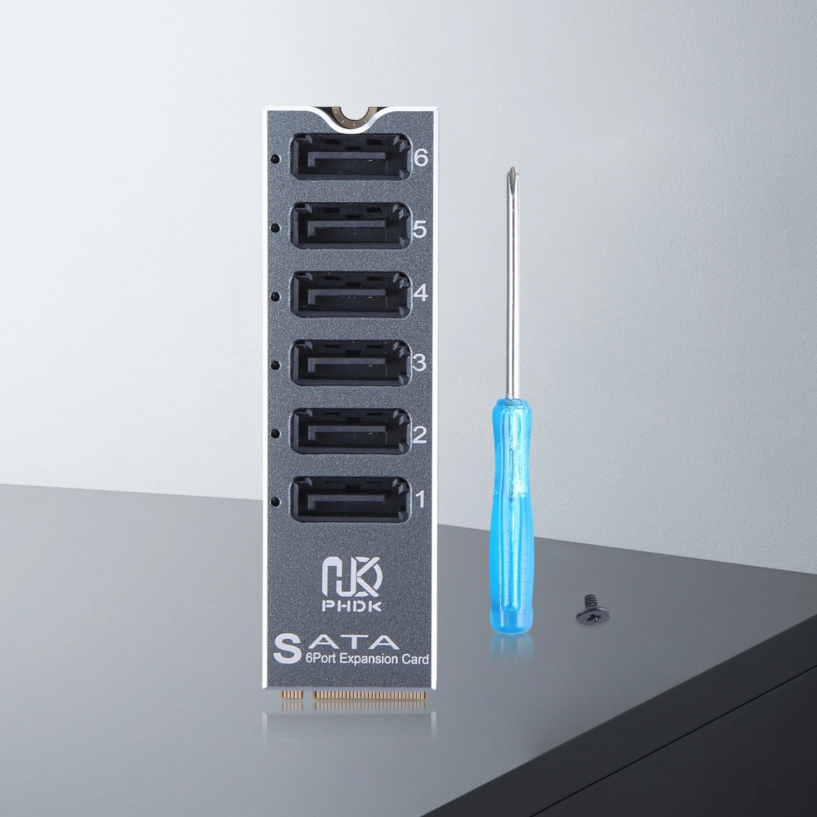 M.2 NVMe To 6 Ports SATA 3.0 Expansion Card with Smart Indicator M.2 To SATA 3.0 Riser Card ASM1166 Chip for Desktop PC