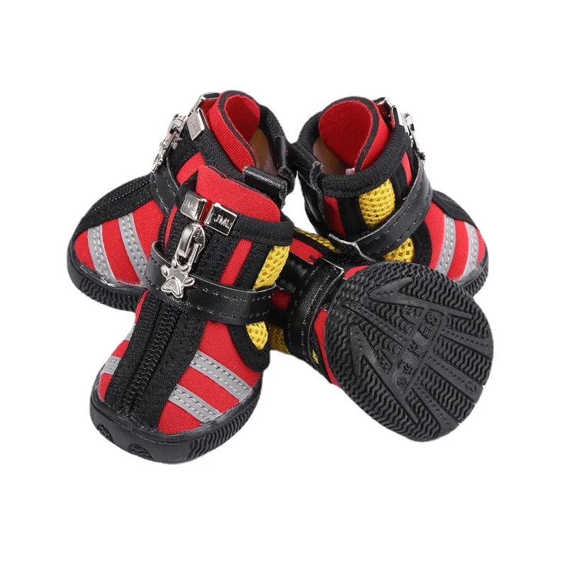 

Reflective Striped Puppy Shoes Breathable Mesh Casual Pet Shoes All Season Model Dog Shoes for Small Dogs