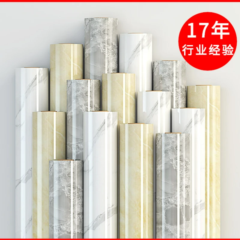 Thickened Marble Self-adhesive Wallpaper Kitchen Oil-proof, Waterproof and High-temperature Resistant Desktop Cabinet Stickers kitchen cabinet high gloss white 50x46x81 5 cm chipboard