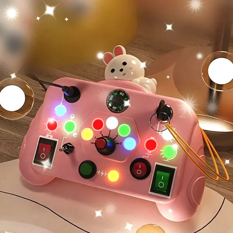 Cartoon Montessori Busy Sensory Toys With LED Light Switch Control Board Travel Activities Chiren Game For 2-4 Years_voghion.com