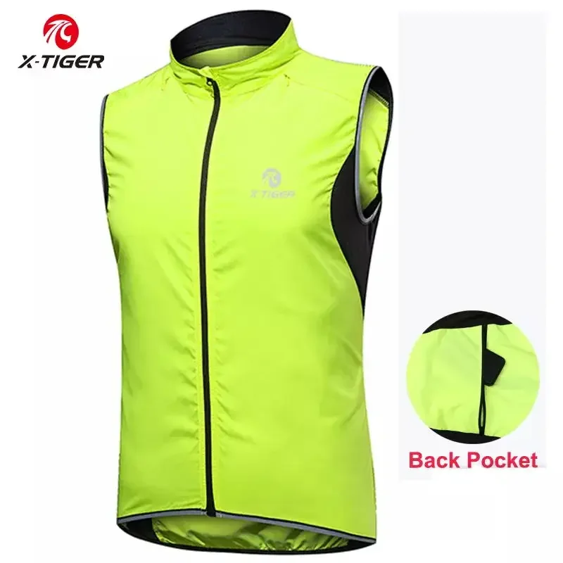 Cycling Jacket X-TIGER Windproof MTB Sleeveless Vest Outdoor Windbreaker Rainproof Reflective Bike Jerseys