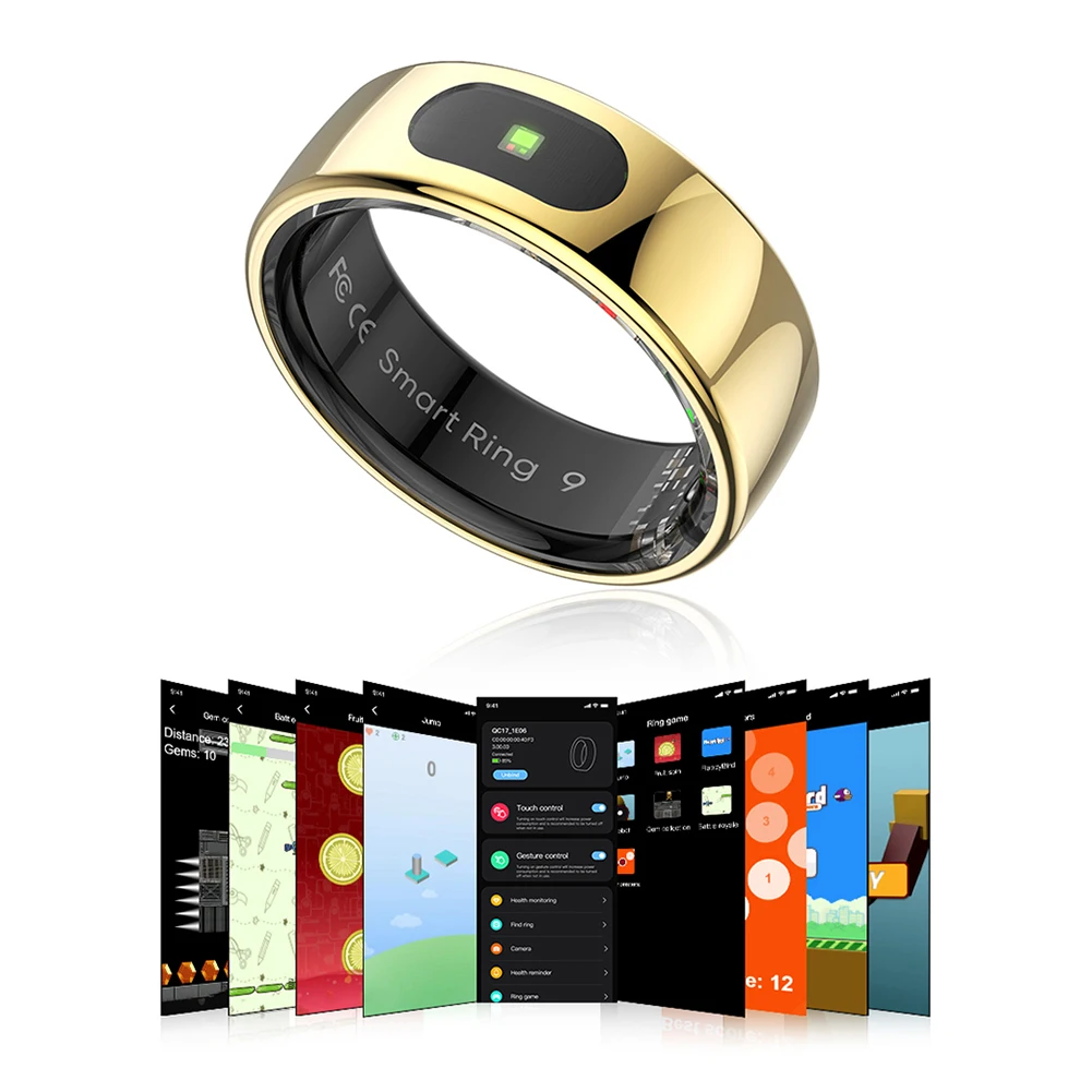 Smart Ring R08 Blood Oxygen Pressure Health Monitor 5ATM Waterproof Health and Sleep Monitor With Charging Case for Phone 2