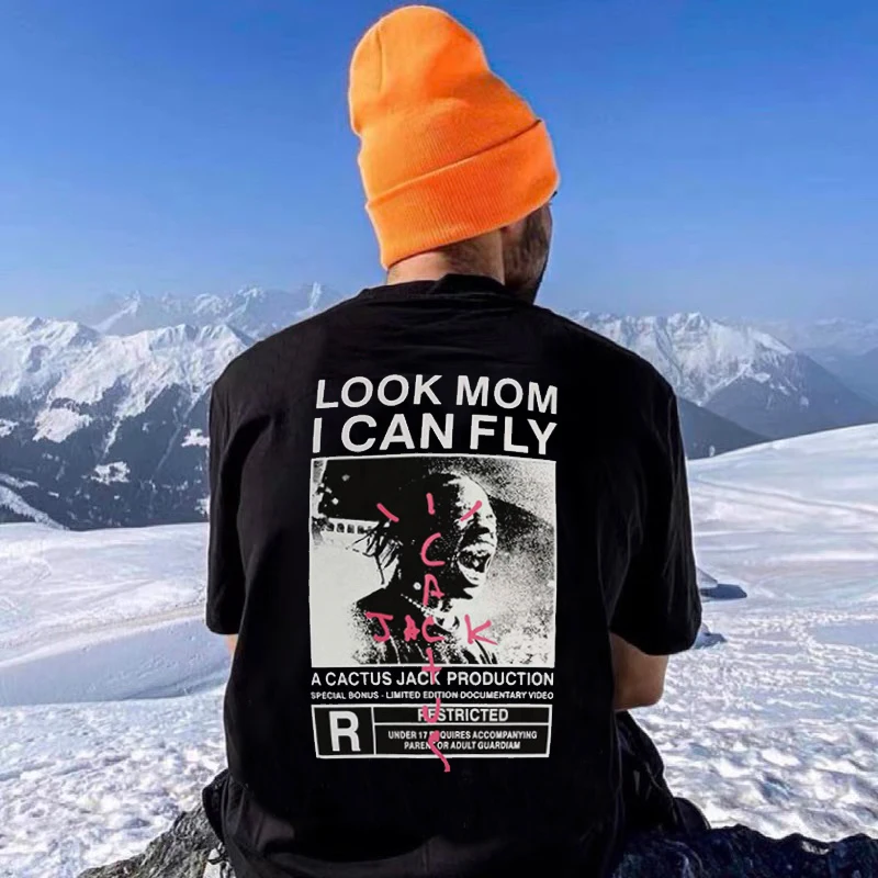 

Cactus Jack T-shirt I Can Fly Letter Print Men Women Casul T Shirt