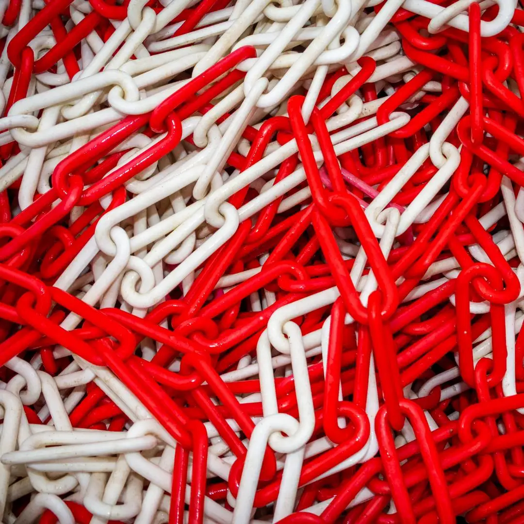 Force Chain 6 MM 25 Mtr. Roller red white plastic chain