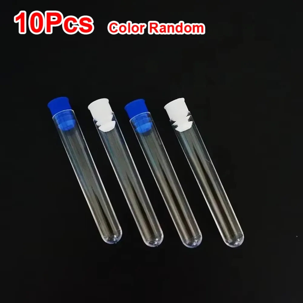 Plastic Test Tubes 10PCS 15x150mm Plastic Test Tubes Vials Sample Container Sample Tube With Cap For Office School Chemistry Supplies