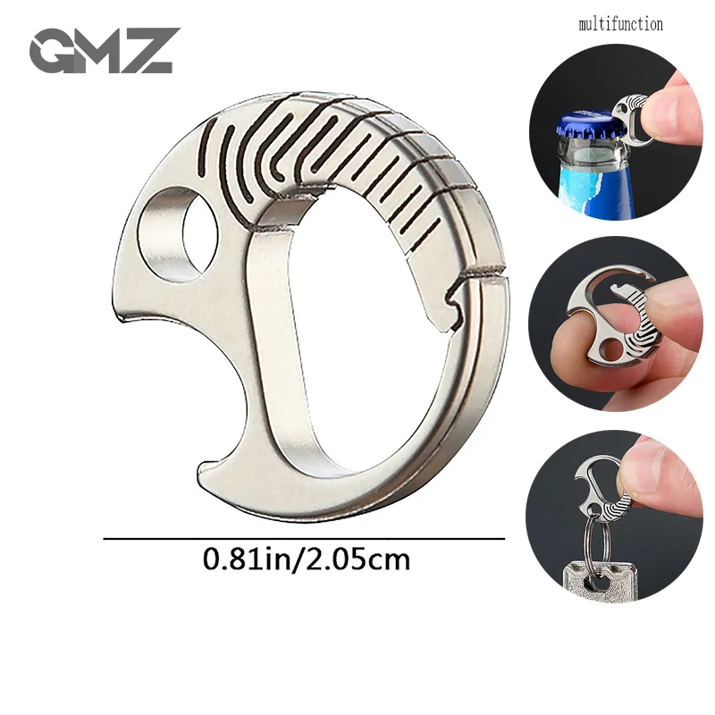 

Мини открывалка для бутылок с пряжкой из титанового сплава, застежка с золотой рыбкой, брелок, уличный инструмент, быстрая подвесная Пряжка для кемпинга
