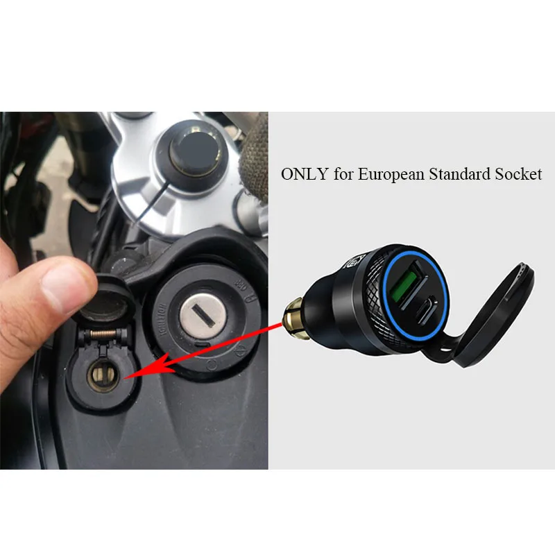 Waterproof Power Adaptor Plug Socket For BMW R1200GS R1250GSA European Motorcycle Universal 30W QC3.0 USB Type C Fast Charger