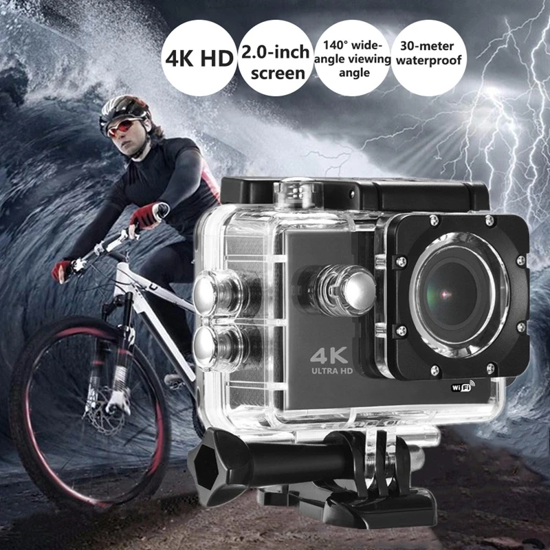 Caméra Action 360° 4K WiFi Étanche avec Télécommande