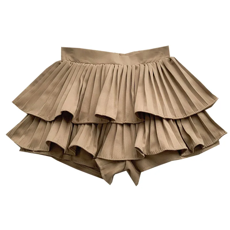2023 Summer New Fashion Versatile Design Wide Leg Pants High Waist Slimming Pleated Cake Pantskirt Shorts for Women