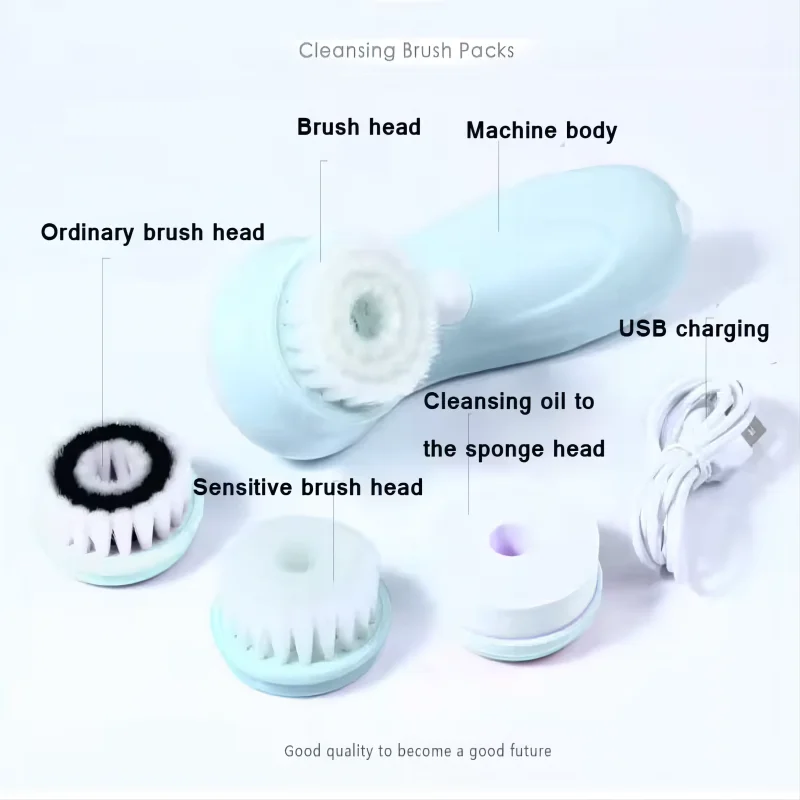 Facial Cleansing Brush Face Scrubber Electric Exfoliating Spin Cleanser Device Waterproof Deep Cleaning Massage Remove Blackhead 5