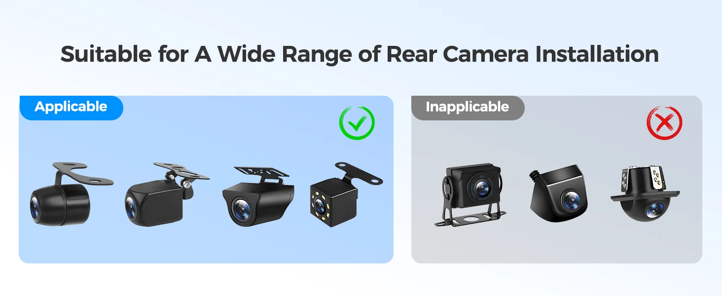 Black plastic rear camera dash cam mount for window compatible with AZDOME M550 Max