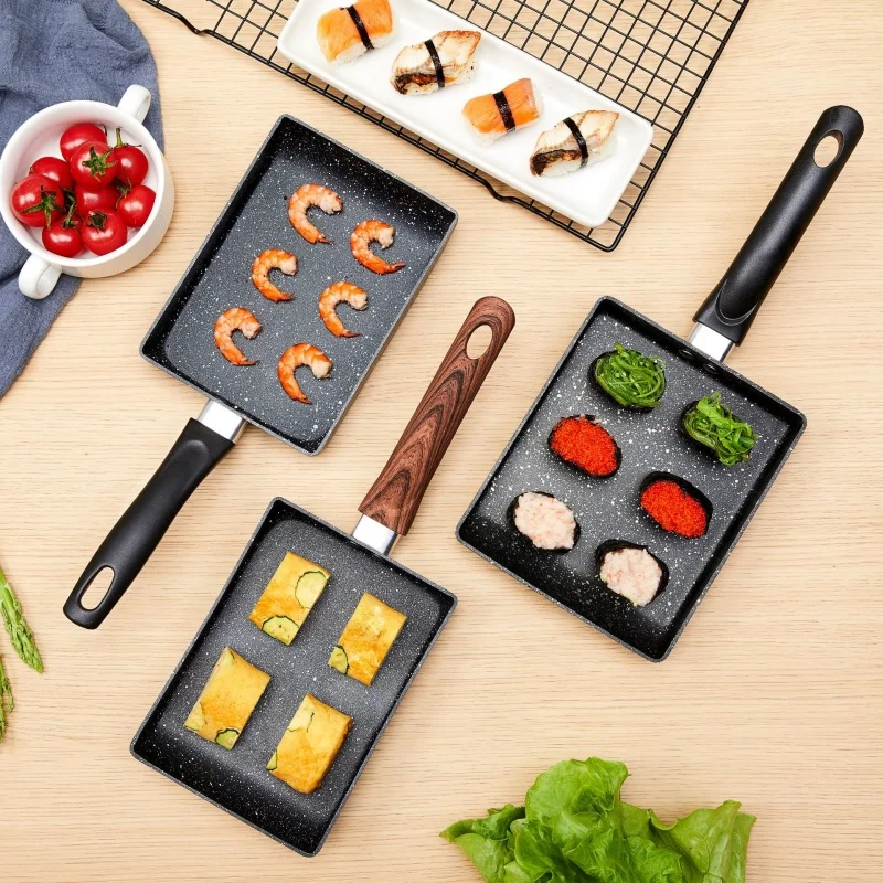 Tamagoyaki Japanese Omelette Pan Nonstick Egg Pan Rectangular pan Egg Roll Frying for All Stove