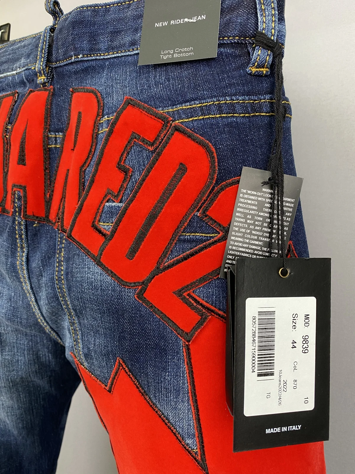 

2023 new D2 jeans fashion men's jeans holes slim men's foot pants, slim fashion buttons slightly bullet gray black