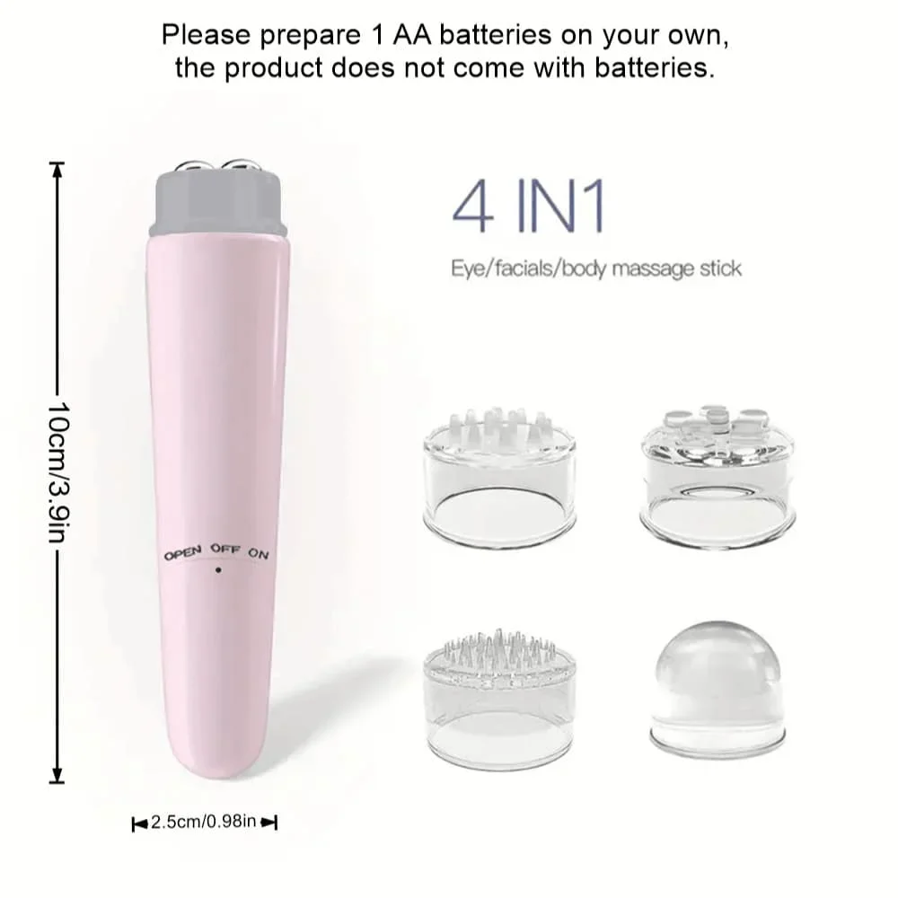 Mini Electric Eye Massager Vibrating Beauty Device, 4-In-1 Portable Facial Muscle Massager