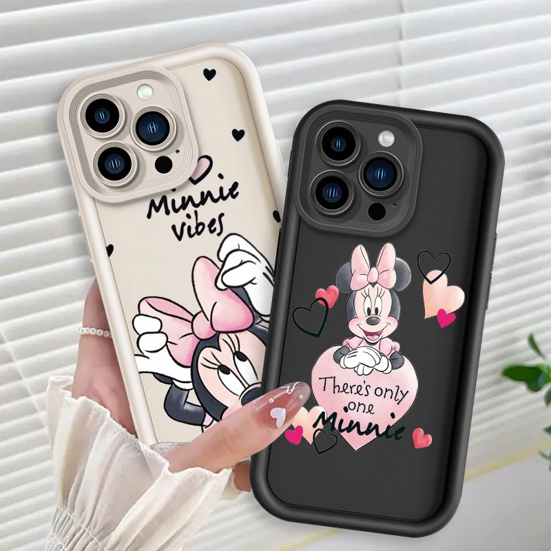 Disney Pink Minnie Cartoon Eye Ladder Per Apple Iphone 15 14 13 12 11 Xs Xr X Pro Max Plus Cover Phone Case