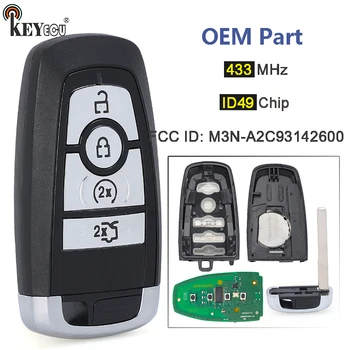 Keyforkess 434MHz ID49 FCC ID: M3N-A2C93142600 parti OEM prossimità Smart Remote Key Fob 4 pulsanti per Ford Mustang 2018 2019