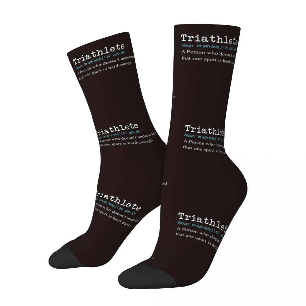 

Triathlon Funny Triathlete Definition Gift Design Men Women Socks Cycling Novelty Spring Summer Autumn Winter Stockings Gift