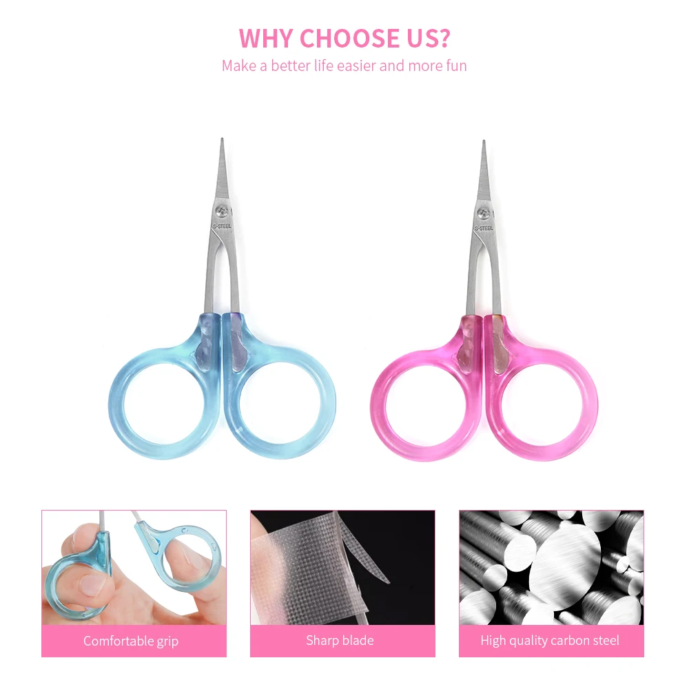 Mini Stainless Steel Nose Hair Eyebrow Scissors Small Multipurpose Personal Care Trimmer Plastic Handle