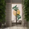 Round Geometric Simple Japanese Door Curtain Green Leaf Flower Minimalism Noren Kitchen Partition Entrance Hanging Half Curtains 3