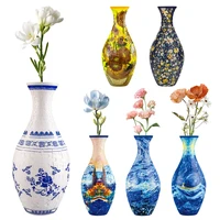 Porcelain Design Plastic Vase 3D Puzzle Vases 160 Pieces Puzzles Vase DIY Unique Flower Vase for Adults Housewarning Gifts 1