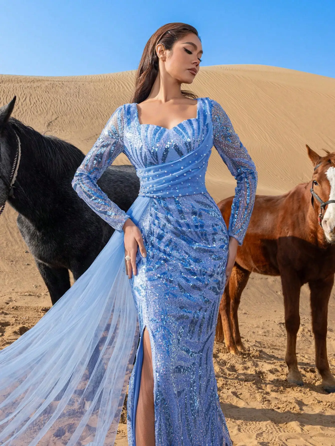 رائع لؤلؤة مزين الحبيب الرقبة حورية البحر تنحنح مط...