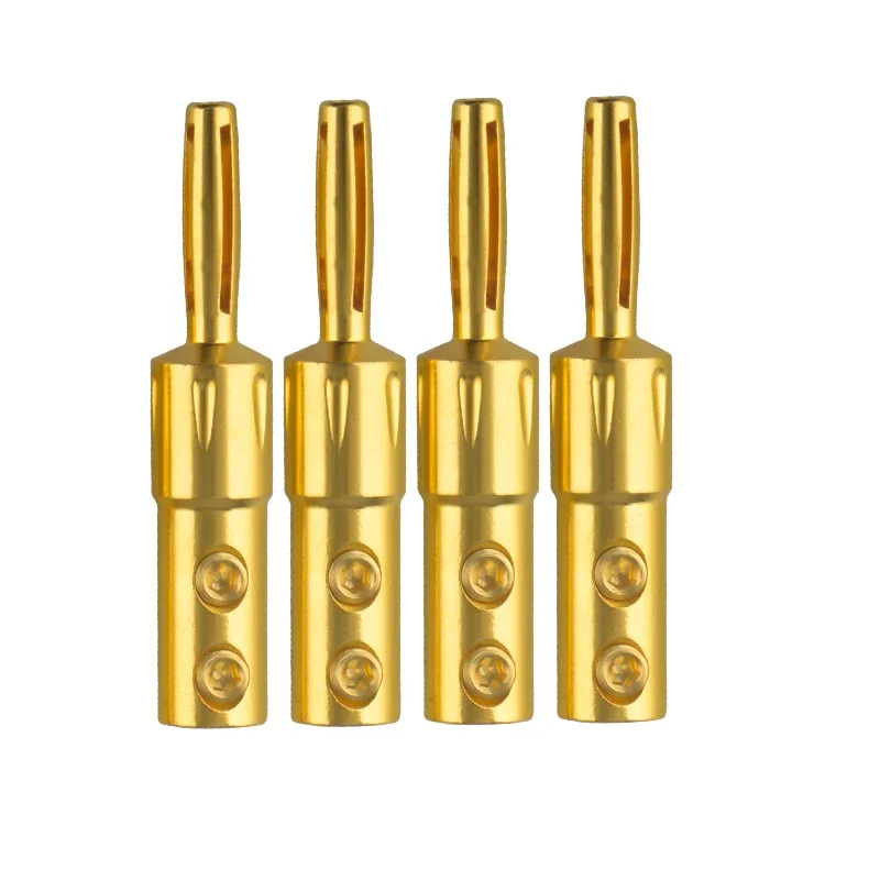 

8Pieces Cold Plated Copper Banana Plug Nonmagnetic Speaker Cable Connector HiFi Audio Adapter